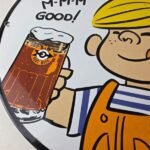 Vintage A&W Root Beer Sign – Dennis the Menace Porcelain Diner Gas Pump Sign - Image 3