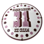Vintage Baskin Robbins Sign – Gas Pump Advertising Sale Ice Cream Porcelain Sign - Image 2