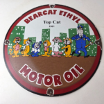 Vintage Bearcat Motor Oil Sign – Gas Service Ethyl Gasoline Porcelain Sign - Image 15