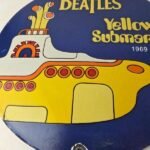 Vintage Beatles Yellow Submarine Porcelain Sign – 1969 Submarine Sign - Image 4