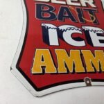 Vintage Beer Bait ICE Ammo Porcelain Sign – Bait Shop Gas Station Sign - Image 11