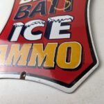 Vintage Beer Bait ICE Ammo Porcelain Sign – Bait Shop Gas Station Sign - Image 14