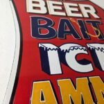 Vintage Beer Bait ICE Ammo Porcelain Sign – Bait Shop Gas Station Sign - Image 6
