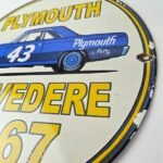 Vintage Belvedere 1967 Sign – Plymouth Automobilia Gas Pump Porcelain Sign - Image 13