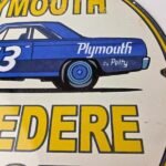 Vintage Belvedere 1967 Sign – Plymouth Automobilia Gas Pump Porcelain Sign - Image 4