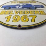 Vintage Belvedere 1967 Sign – Plymouth Automobilia Gas Pump Porcelain Sign - Image 10