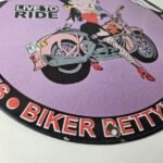 Vintage Betty Boop Harley Davidson Porcelain Sign – Motorcycle Gas Pump Sign - Image 11
