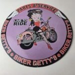 Vintage Betty Boop Harley Davidson Porcelain Sign – Motorcycle Gas Pump Sign - Image 16