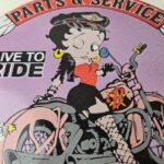Vintage Betty Boop Harley Davidson Porcelain Sign – Motorcycle Gas Pump Sign - Image 3