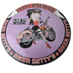 Vintage Betty Boop Harley Davidson Porcelain Sign – Motorcycle Gas Pump Sign