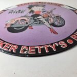 Vintage Betty Boop Harley Davidson Porcelain Sign – Motorcycle Gas Pump Sign - Image 10