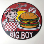 Vintage Big Boy Sign – 5 Cent Frisch's Fast Food Porcelain Gas Pump Sign - Image 15