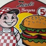 Vintage Big Boy Sign – 5 Cent Frisch's Fast Food Porcelain Gas Pump Sign - Image 3