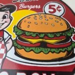 Vintage Big Boy Sign – 5 Cent Frisch's Fast Food Porcelain Gas Pump Sign - Image 4