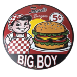 Vintage Big Boy Sign – 5 Cent Frisch's Fast Food Porcelain Gas Pump Sign - Image 2
