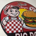 Vintage Big Boy Sign – 5 Cent Frisch's Fast Food Porcelain Gas Pump Sign - Image 10