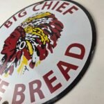Vintage Big Chief Bread Sign – White Bread Grocery Store Gas Pump Porcelain Sign - Image 13