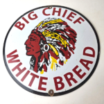 Vintage Big Chief Bread Sign – White Bread Grocery Store Gas Pump Porcelain Sign - Image 15