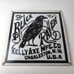 Vintage Black Raven Sign – Kelly Axe Service Station Knife Store Gas Pump Sign - Image 15