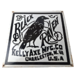 Vintage Black Raven Sign – Kelly Axe Service Station Knife Store Gas Pump Sign - Image 2