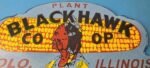 Vintage Blackhawk Sign Topper – Co Op IL Indian Porcelain License Plate Topper - Image 3