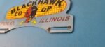 Vintage Blackhawk Sign Topper – Co Op IL Indian Porcelain License Plate Topper - Image 9