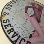 Vintage BMW Sign – Motorcycle Gas Pump Service Auto Porcelain Sign - Image 6