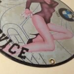 Vintage BMW Sign – Motorcycle Gas Pump Service Auto Porcelain Sign - Image 10