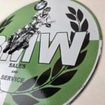 Vintage BMW Sign – Porcelain Motorcycle Gas Pump Service Auto Sign - Image 13