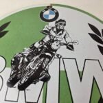 Vintage BMW Sign – Porcelain Motorcycle Gas Pump Service Auto Sign - Image 3