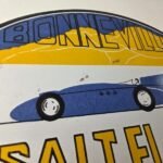 Vintage Bonneville Salt Flats Racing Sign – Mod Rod Auto Gas Pump Porcelain Sign - Image 5