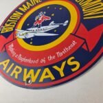 Vintage Boston Maine Airways Porcelain Sign – Pilot Plane Aviation Sign - Image 14