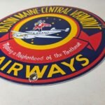 Vintage Boston Maine Airways Porcelain Sign – Pilot Plane Aviation Sign - Image 10