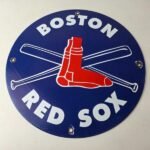 Vintage Boston Red Sox Sign – MLB Baseball Stadium Porcelain Gas Sign - Image 15
