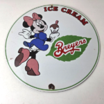 Vintage Breyers Ice Cream Porcelain Sign – Minnie Gas Pump Advertising Sign - Image 15