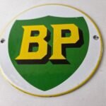 Vintage British Petro Gasoline Sign – Door Advertising Gas Pump Porcelain Sign - Image 4