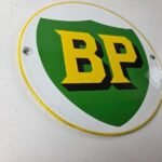 Vintage British Petro Gasoline Sign – Door Advertising Gas Pump Porcelain Sign - Image 6