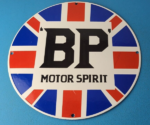 Vintage British Petroleum Sign – UK BP Motor Spirit Gas Pump Porcelain Sign - Image 2