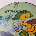 Vintage Browning Firearms Porcelain Sign – Rifles Shotguns Ammo Gas Ad Pump Sign - Image 12