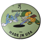 Vintage Browning Firearms Porcelain Sign – Rifles Shotguns Ammo Gas Ad Pump Sign - Image 2