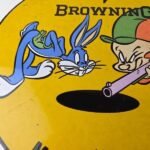 Vintage Browning Porcelain Sign – Firearms Rifles Shotguns Ammo Gas Pump Sign - Image 4