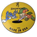 Vintage Browning Porcelain Sign – Firearms Rifles Shotguns Ammo Gas Pump Sign