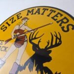 Vintage Browning Rifles Sign – Size Matters Deer Hunting Guns Porcelain Gas Sign - Image 12
