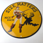 Vintage Browning Rifles Sign – Size Matters Deer Hunting Guns Porcelain Gas Sign - Image 15