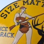 Vintage Browning Rifles Sign – Size Matters Deer Hunting Guns Porcelain Gas Sign - Image 3