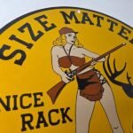 Vintage Browning Rifles Sign – Size Matters Deer Hunting Guns Porcelain Gas Sign - Image 5