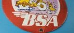 Vintage BSA Motorcycle Sign – Motor Bike Cartoon Gas Pump Service Porcelain Sign - Image 7