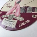 Vintage Budweiser Sign – Adult Beverage Gas Service Station Porcelain Sign - Image 14