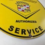 Vintage Cadillac Service Sign – Gas Dealership Sales Automobiles Porcelain Sign - Image 11
