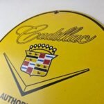 Vintage Cadillac Service Sign – Gas Dealership Sales Automobiles Porcelain Sign - Image 12